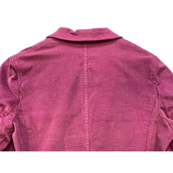 Villager By Liz Claiborne Womens Stretch Corduroy Blazer Jacket Size 6 Berry Pin - Picture 11 of 11